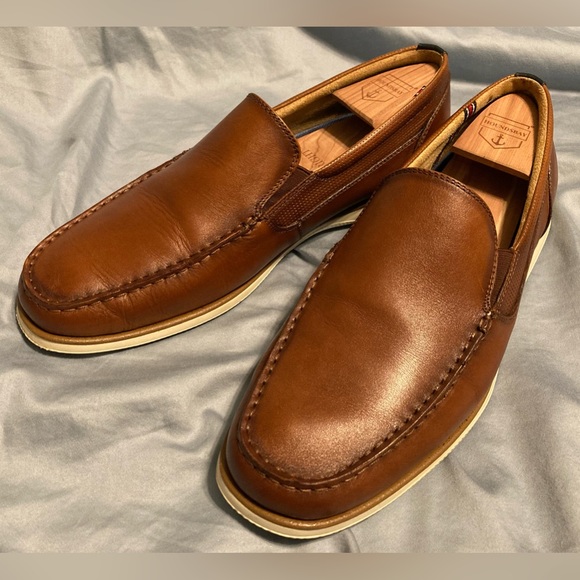 Cognac Venetian Leather Loafers - Men’s Size 10 - Florsheim - Picture 1 of 7